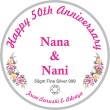 Load image into Gallery viewer, PERSONALISED HAPPY ANNIVERSARY 999 SILVER COLOR COIN