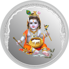 Load image into Gallery viewer, LADOO GOPAL JI 999 SILVER COLORED COIN