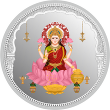 Load image into Gallery viewer, LAKSHMI JI 999 SILVER COLORED COIN