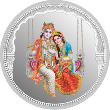 Load image into Gallery viewer, RADHA KRISHAN ON THE SWING 999 SILVER COLORED COIN
