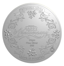 Load image into Gallery viewer, Happy Anniversary Love is Forever 999 SILVER COLORED COIN