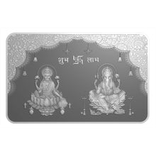 Load image into Gallery viewer, Lakshmi Ganesh Ji 999 Silver Rectangle Colored Coin