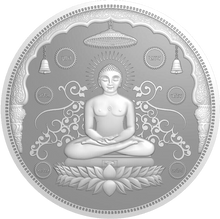 Load image into Gallery viewer, 3D Mahavir Ji 999 SILVER COLORED COIN