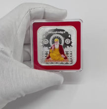 Load and play video in Gallery viewer, Guru Nanak Dev Ji 999 SILVER Square COLORED COIN

